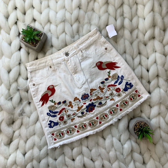 🎉🆕Mini JeanSkirt TheImpeccablePig White Small - Picture 3 of 4